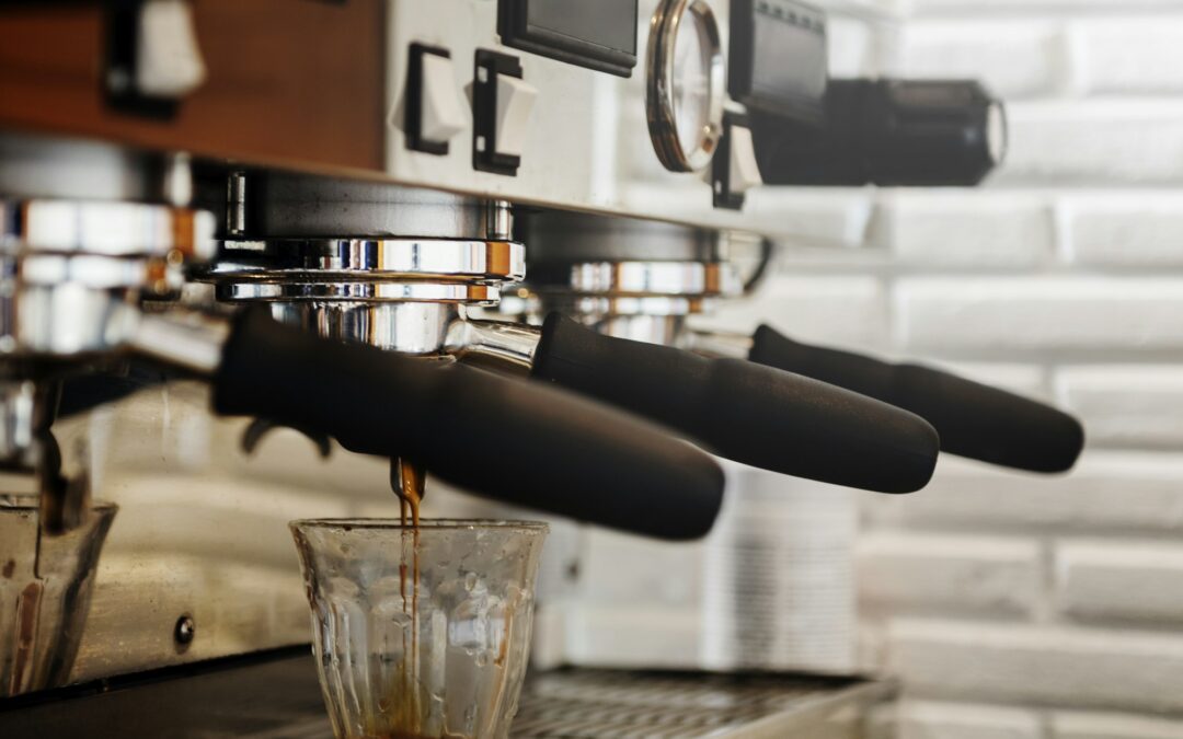 Portafilter Cafe Coffee Restaurant Prepare Machine Concept