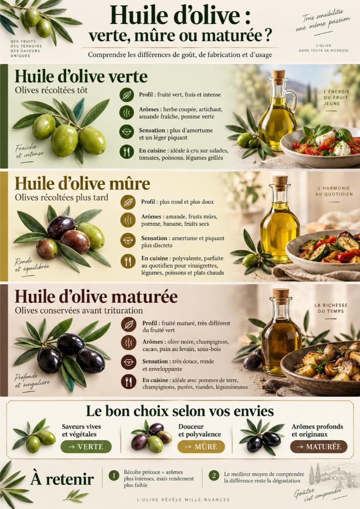 huile olive verte mure maturee